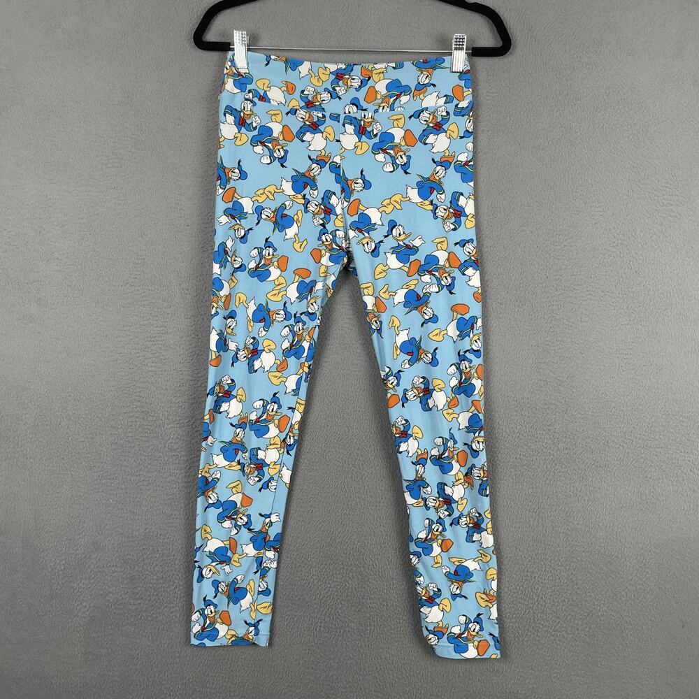 LuLaRoe Pants Womens One Size Blue Donald Duck Disney Leggings Cartoon Print